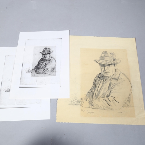 786 - Joseph Simpson (1879-1939), original pencil drawing, study for a published lithograph which is inclu... 