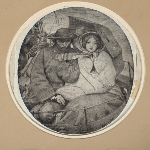 787 - **WITHDRAWN** - Ford Madox Brown (1821-1893), a preparatory study for 'The Last of England', mixed m... 