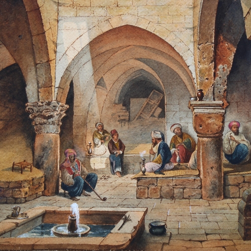 792 - Two watercolours, possibly Persian / Orientalist School, 1 image of a man praying, and another of a ... 