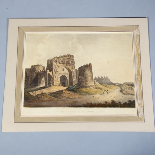 797 - After William Daniell (1749-1840), a rare view of 'West Gate of Firozshahs Cotillah Delhi', a hand c... 