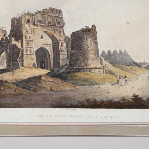 797 - After William Daniell (1749-1840), a rare view of 'West Gate of Firozshahs Cotillah Delhi', a hand c... 