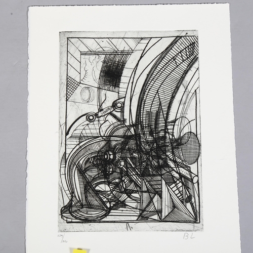 805 - Berhard Luginbuhl, abstract etching, signed and numbered, this etching c.1968, image size 17cm x 25c... 