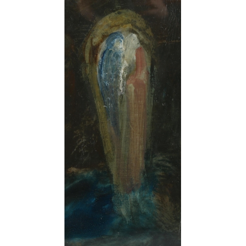 808 - Attributed to Charles S Higgins (1893-1980) Symbolist School, oil on paper with figural elements, un... 