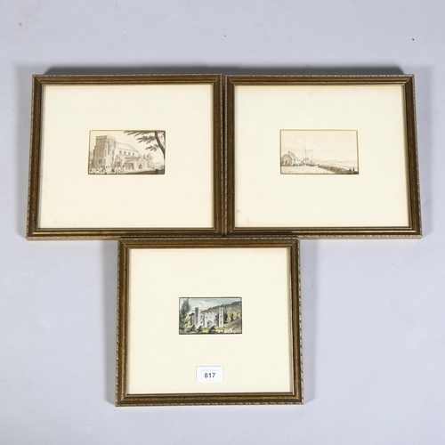 817 - Lieutenant James Rouse (English, circa 1820), three 19th century watercolours, all views of Sussex. ... 