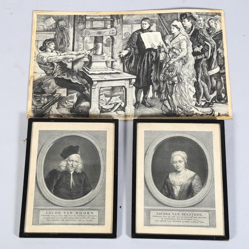 819 - Two 18th Century Dutch prints plus one other, largest measuring 30cm x 51cm, two prints framed and g... 