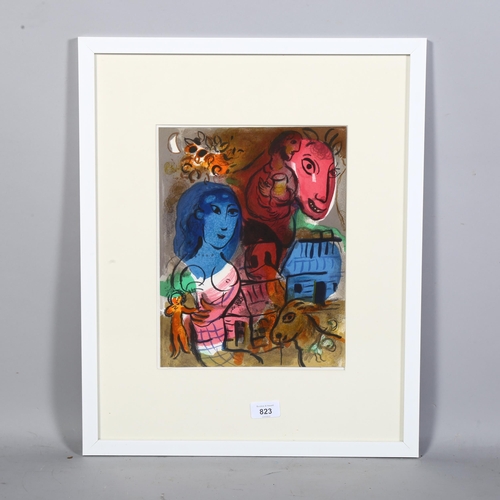 823 - Marc Chagall (Homage to Chagall), original lithograph dated 1969, catalogue No. 572, 24cm x 31cm, fr... 