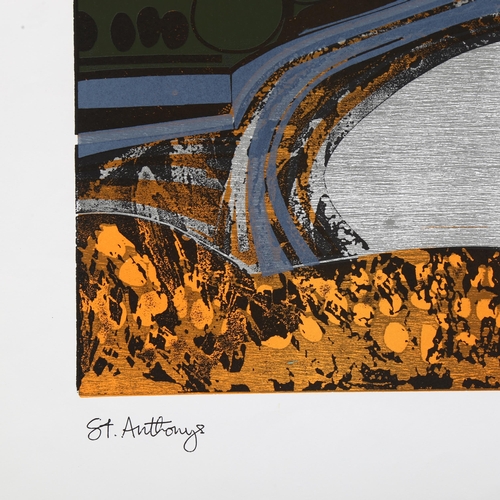 832 - Graham Clarke (British b.1941), 'St Anthonys', block print on paper, circa 1966/7, image 60cm x 42cm... 