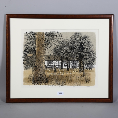 838 - Robert Tavener, 'Winter Paddock', lithograph, signed lower right, lower left edition 21/30, image 47... 