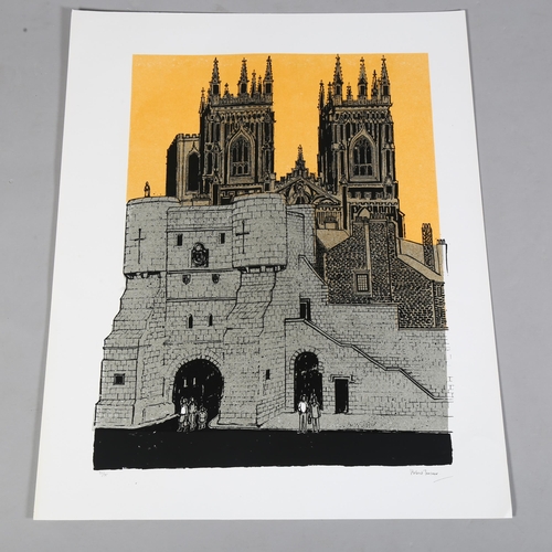 845 - Robert Tavener (British 1920-2004) 'York', linocut, signed lower right in pencil, lower left 33/75, ... 