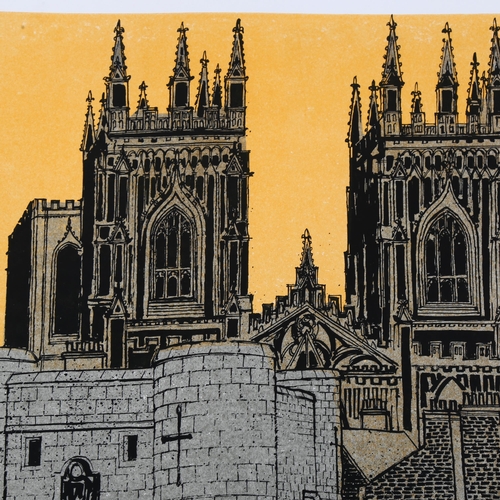 845 - Robert Tavener (British 1920-2004) 'York', linocut, signed lower right in pencil, lower left 33/75, ... 