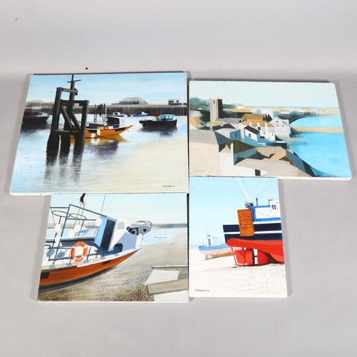 852 - Fred Whitehead RCA (British 20thC) Four modern paintings of Hastings and Sussex, all signed, various... 