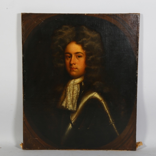 853 - 18th century portrait of King Charles II, oil on canvas, unsigned, 63.5cm x 76cm, unframed