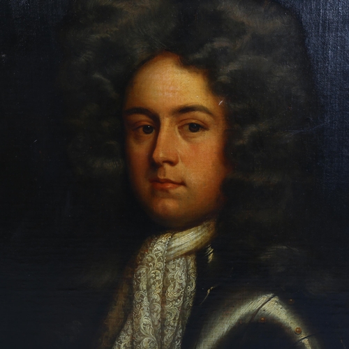 853 - 18th century portrait of King Charles II, oil on canvas, unsigned, 63.5cm x 76cm, unframed