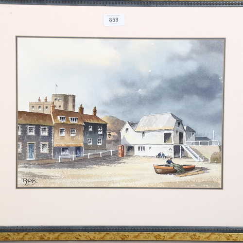 858 - 20th century, Bleak House at Broadstairs, watercolour, monogrammed lower left RCS, image 37cm x 27cm... 