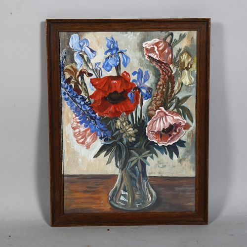 865 - Still life flowers in a vase, watercolour, signed W Gaunt and dated 1946, 37cm x 27cm, framed and gl... 