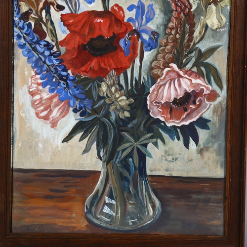 865 - Still life flowers in a vase, watercolour, signed W Gaunt and dated 1946, 37cm x 27cm, framed and gl... 