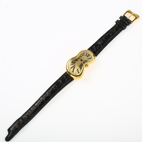 1001 - EXAEQUO - a gold plated Salvador Dali Softwatch quartz wristwatch, ref. 92010, circa 1990s, surreali... 