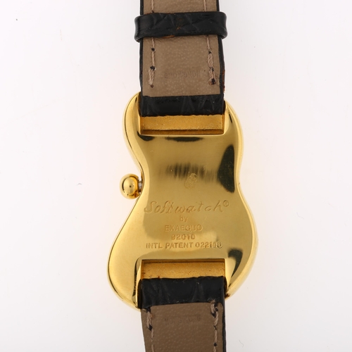 1001 - EXAEQUO - a gold plated Salvador Dali Softwatch quartz wristwatch, ref. 92010, circa 1990s, surreali... 