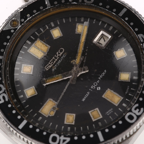 1004 - **DESCRIPTION CHANGE** SEIKO - a stainless steel automatic calendar wristwatch head, ref. 6105-8000,... 