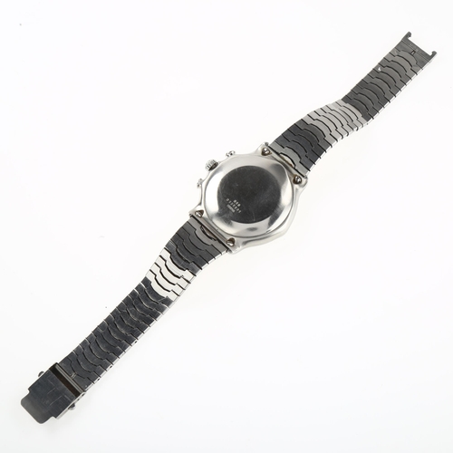 1006 - EBEL - a stainless steel automatic chronograph bracelet watch, ref. 646, silvered dial with Roman nu... 