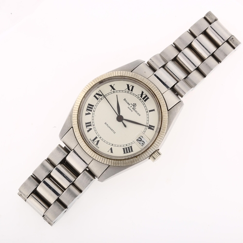 1007 - BAUME & MERCIER - a Vintage stainless steel Baumatic Micro Rotor automatic bracelet watch, ref. 1185... 