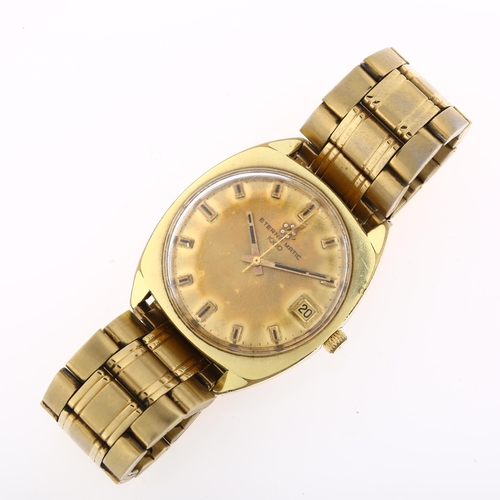 1017 - ETERNA - a gold plated stainless steel Eterna-Matic 1000 automatic bracelet watch, champagne dial wi... 