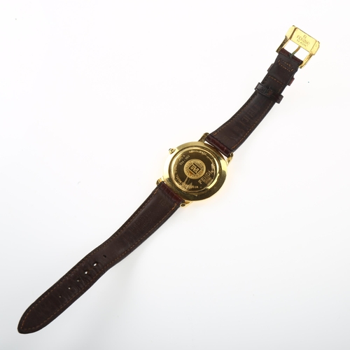 1023 - FENDI - a gold plated 410G quartz wristwatch, white dial with gilt Roman numeral hour markers, seria... 