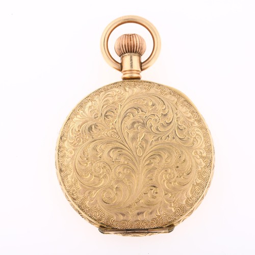 1039 - WALTHAM - an American gold plated full hunter keyless pocket watch, white enamel dial with Roman num... 