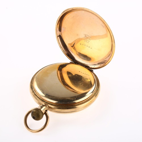 1040 - An early 20th century gold plated open-face keyless pocket watch, by C A Westley of Wednesbury, whit... 