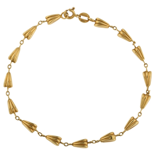 1163 - An Italian 18ct gold fancy link chain bracelet, length 18cm, 4.4g