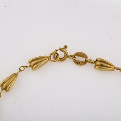 1163 - An Italian 18ct gold fancy link chain bracelet, length 18cm, 4.4g