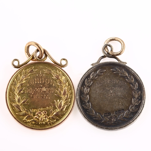 1180 - 2 early 20th century Amateur Athletic Association Tug-of-War Championship medals, comprising 9ct gol... 