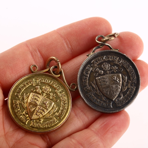 1180 - 2 early 20th century Amateur Athletic Association Tug-of-War Championship medals, comprising 9ct gol... 