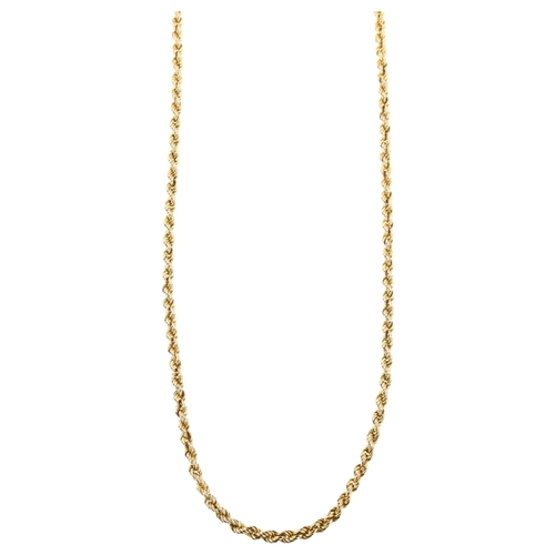 1240 - An Italian 9ct gold rope twist chain necklace, length 50cm, 6.1g