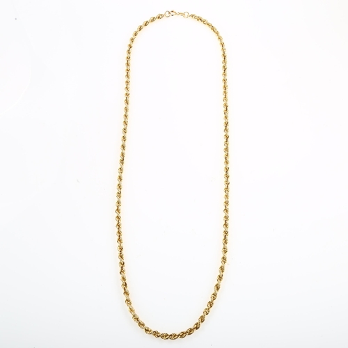 1240 - An Italian 9ct gold rope twist chain necklace, length 50cm, 6.1g