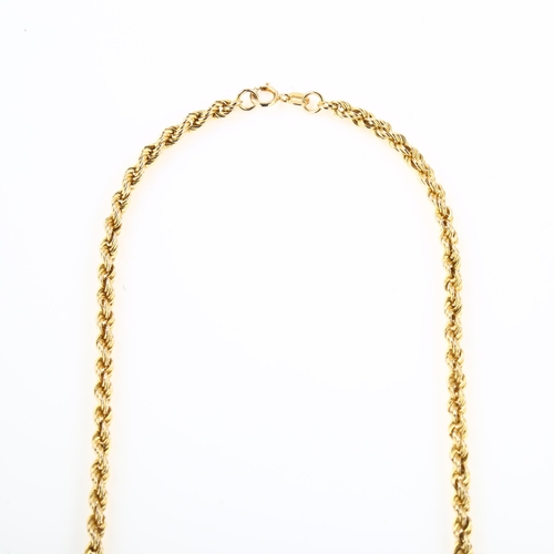 1240 - An Italian 9ct gold rope twist chain necklace, length 50cm, 6.1g