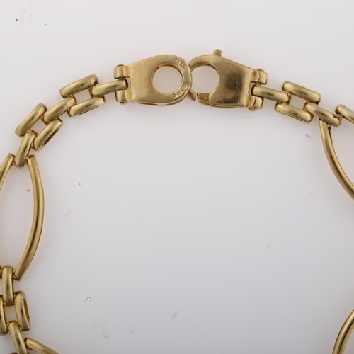 1308 - A 9ct gold gatelink bracelet, length 18cm, 7.9g