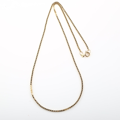 1316 - A 9ct gold box link chain necklace, length 50cm, 8.3g