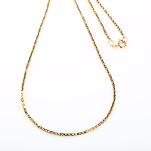 1316 - A 9ct gold box link chain necklace, length 50cm, 8.3g