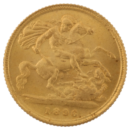 1325 - A Queen Victoria 1896 gold half sovereign coin, 3.9g