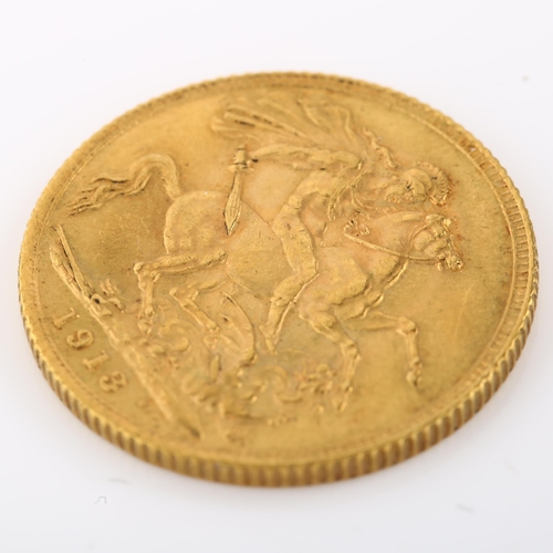 1328 - A George V 1913 gold full sovereign coin, 7.9g