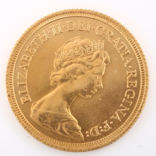 1329 - An Elizabeth II 1978 gold full sovereign coin, 7.9g