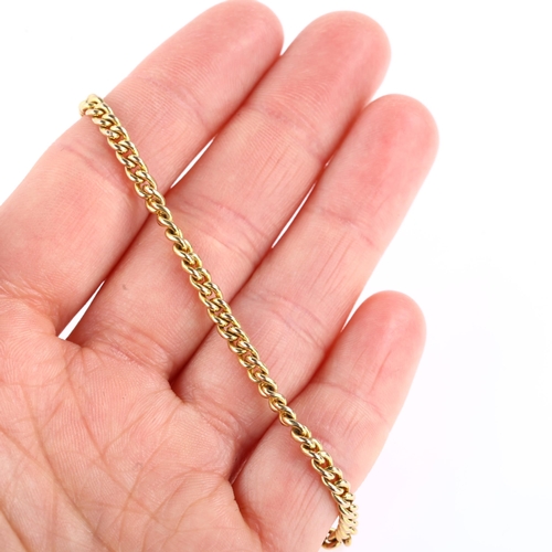 1337 - An Antique 9ct gold curb link chain bracelet, with 9ct dog clip, maker's marks W H W Ltd, bracelet l... 