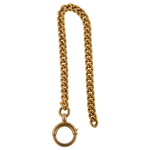 1338 - An Antique 9ct gold curb link chain, maker's marks W H W, length 11cm, 4.8g