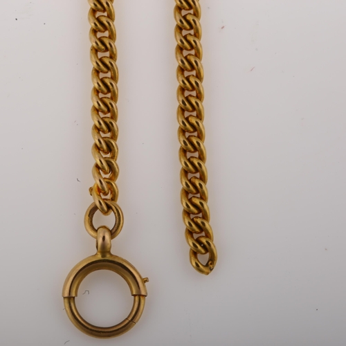 1338 - An Antique 9ct gold curb link chain, maker's marks W H W, length 11cm, 4.8g