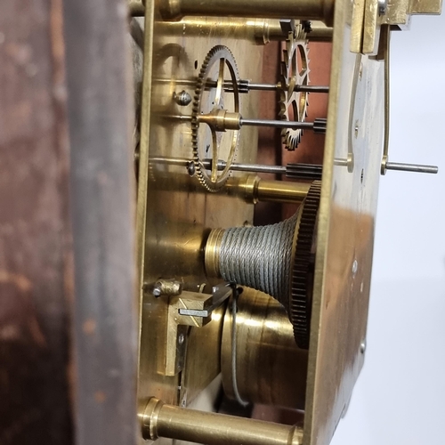 291 - A late 19th century 30 hour mahogany circular dial shop clock, by F Selfe of Erith, with pendulum an... 