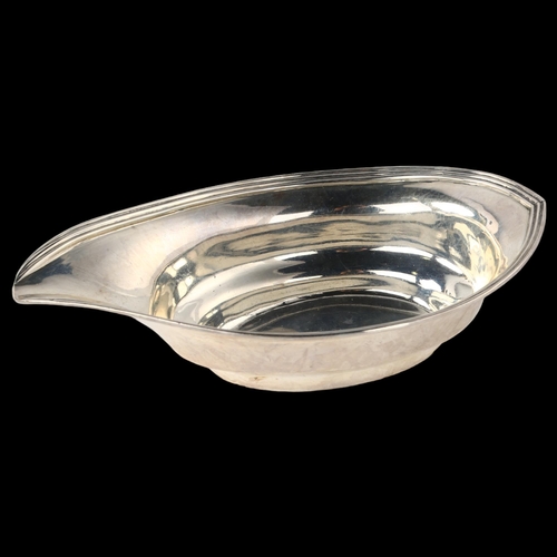 1532 - A George III silver pap boat, plain form with reeded rim, by Thomas Wilkes Barker, hallmarks London ... 