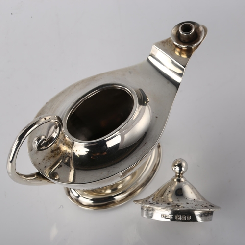 1533 - ASPREY - an Art Deco George V novelty silver Aladdin's oil lamp, by Asprey & Co Ltd, hallmarks Londo... 