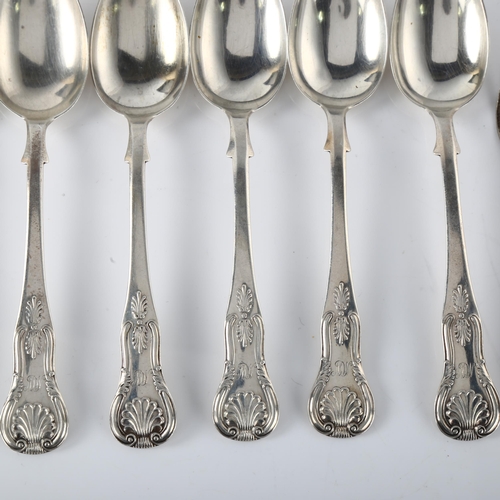 1550 - A set of 6 Victorian Scottish silver King's pattern teaspoons, by John Hay, hallmarks Edinburgh 1868... 