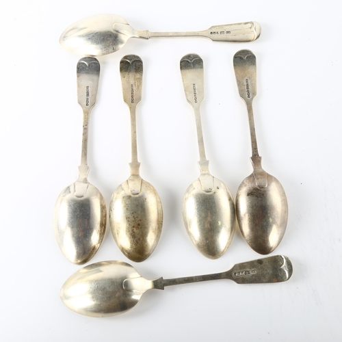 1585 - A set of 6 George V silver Fiddle pattern dessert spoons, by Joseph Rodgers & Sons, hallmarks Sheffi... 